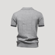 Men's summer knitted short sleeve polo shirt
