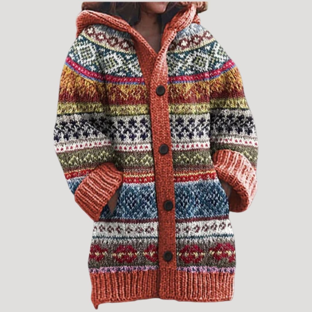 Women’s fair isle chunky knit patterned cardigan