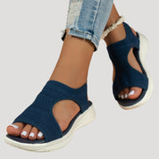 Women’s knit slip on flat walking sandals