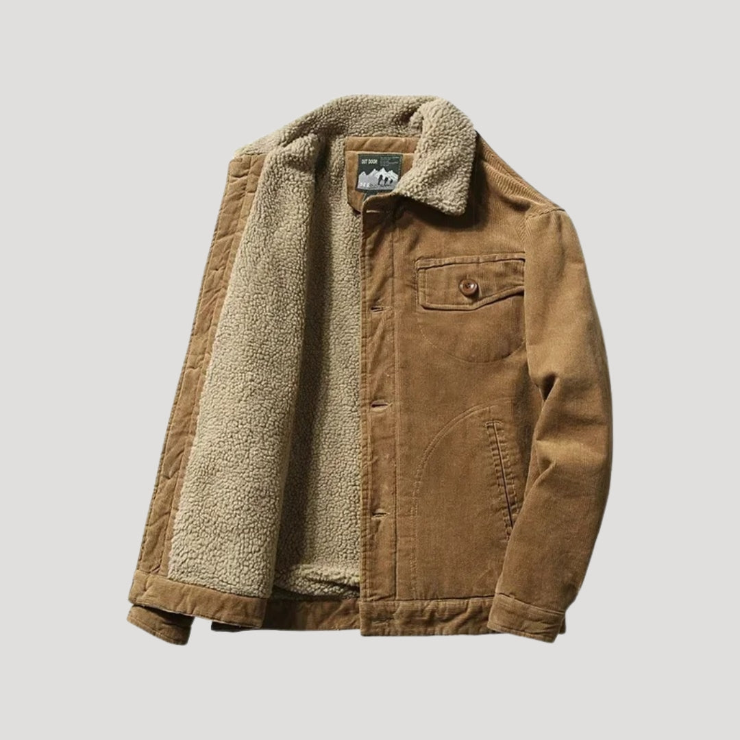 Men corduroy sherpa-lined jacket