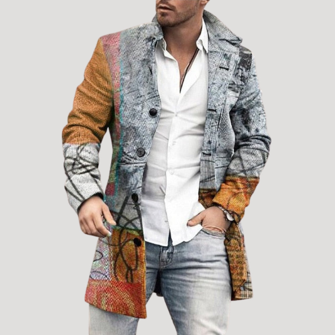 Men’s tailored long formal overcoat button front