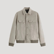 Men’s suede bomber jacket smart casual winter style