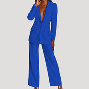 Women's blazer and trousers set wide leg suit co ord