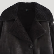 Women shearling collar winter coat