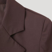 Chocolate brown tailored double-breasted blazer