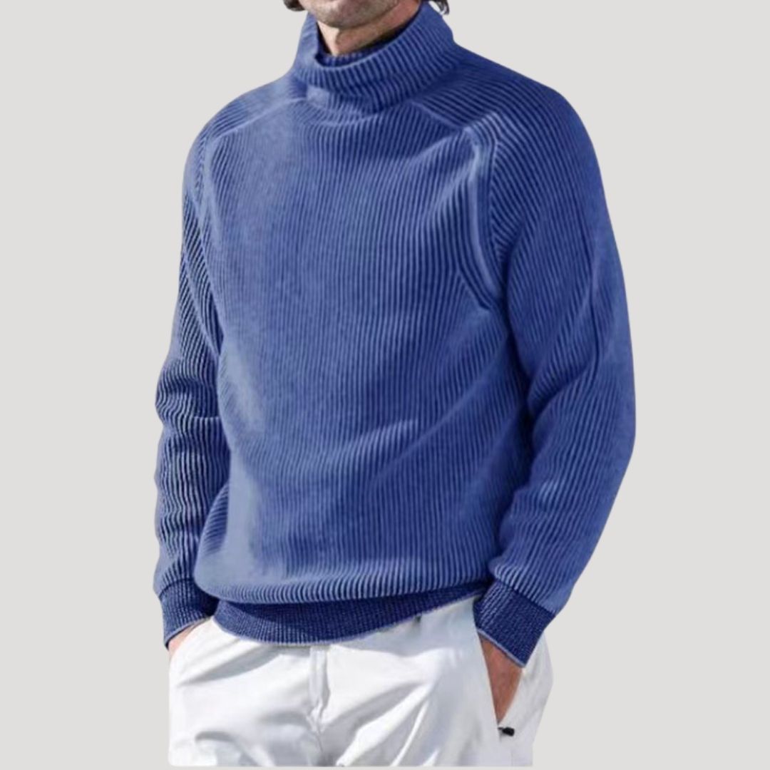 Men’s ribbed knit turtleneck high neck winter jumper