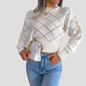 Women's cropped knit pullover sweater