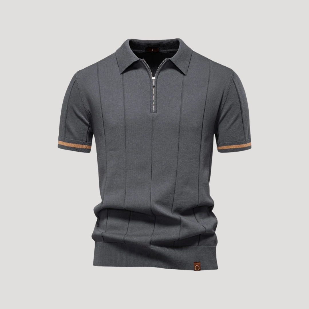 Men's summer knitted short sleeve polo shirt