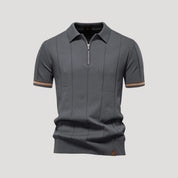 Men's summer knitted short sleeve polo shirt