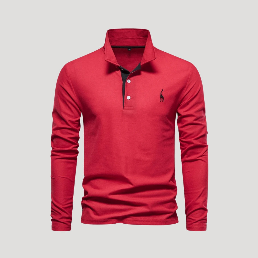 Classic long-sleeve polo shirt