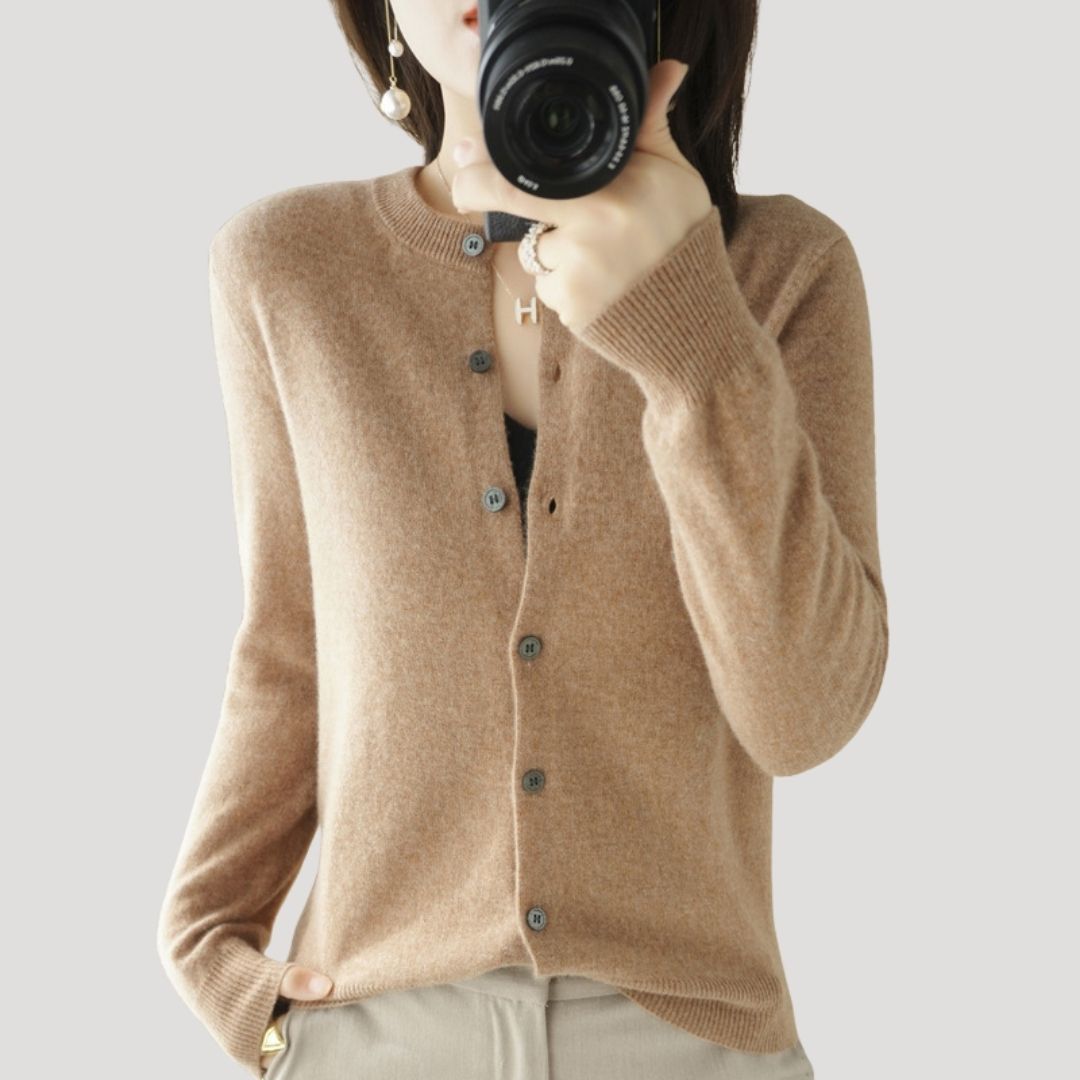 Women’s wool knit button warm winter cardigan