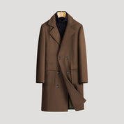 Double-breasted wool overcoat