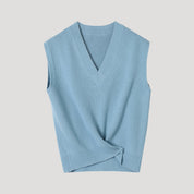 Women’s knitted v neck sleeveless jumper vest
