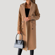Women’s long winter coat – double breasted tailored fit