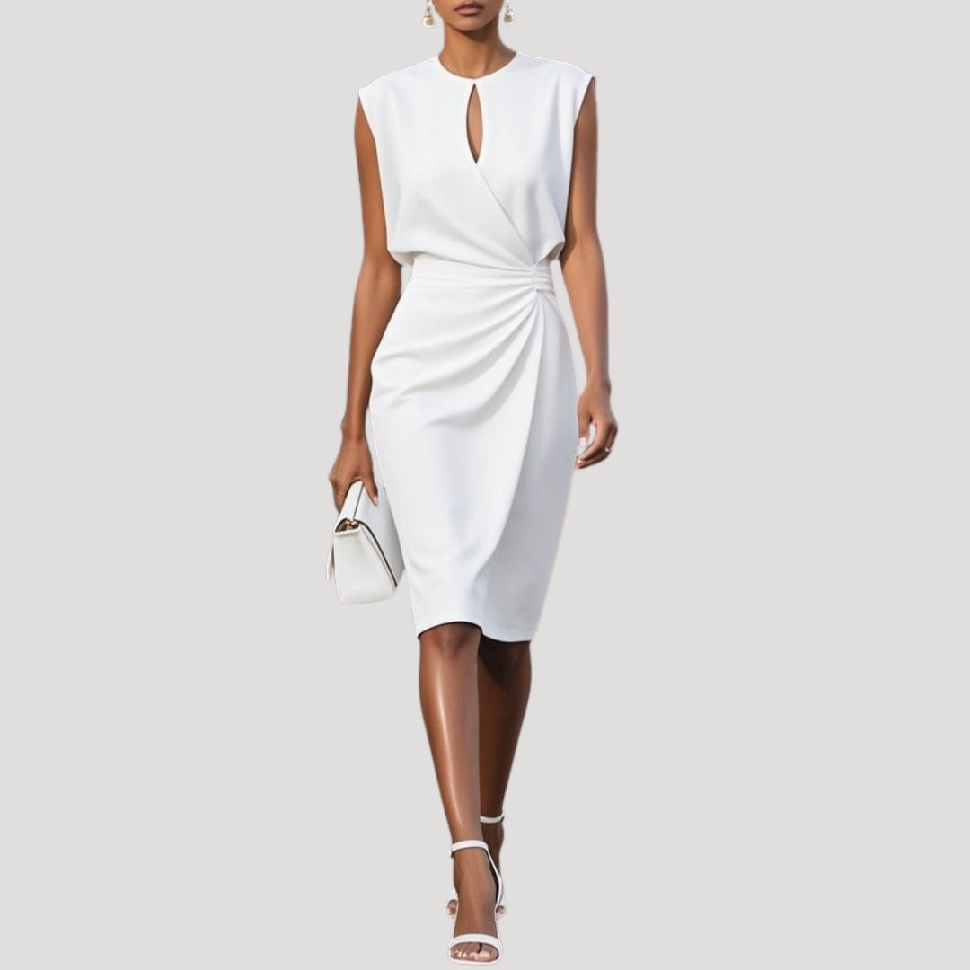 Women’s sleeveless draped midi dress