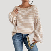 Women's oversized striped knit jumper sweater