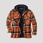 Men's flannel padded shirt jacket