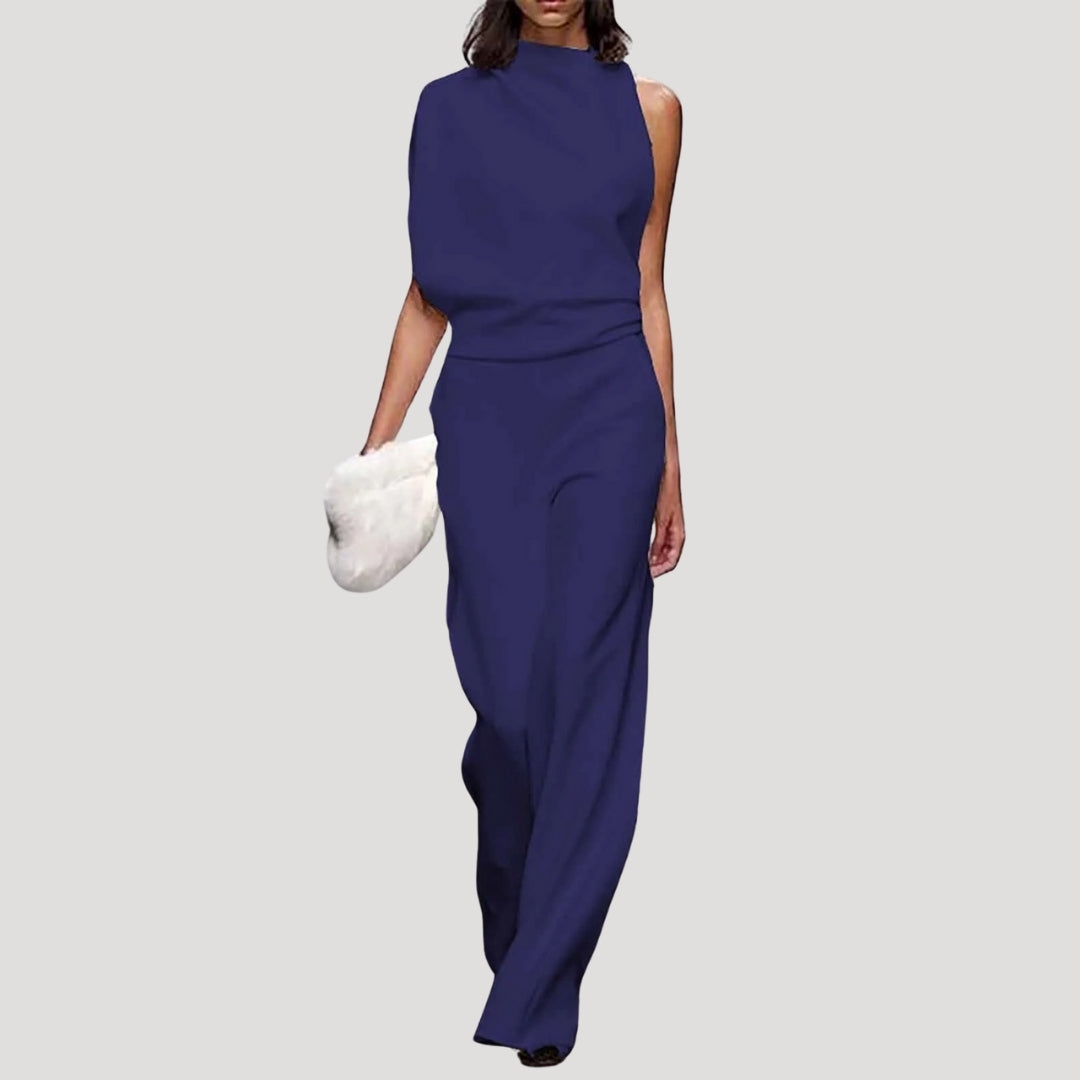 Women’s wide leg one shoulder wedding guest jumpsuit