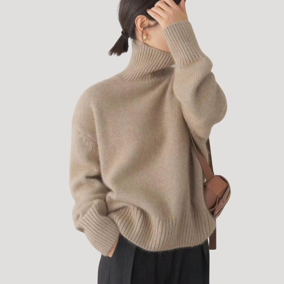 Women’s oversized chunky knit high neck jumper
