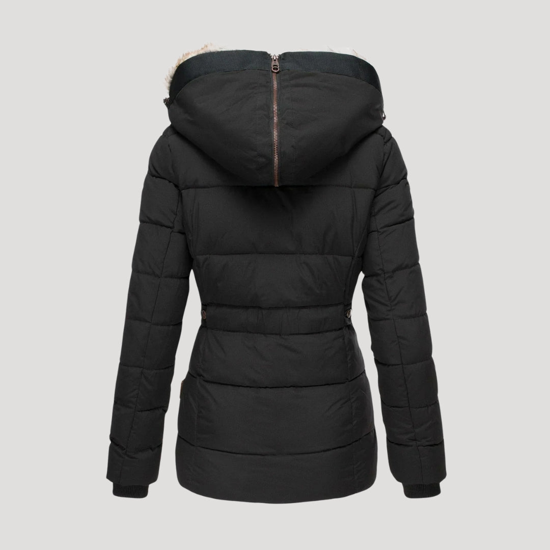 Women's fur-lined puffer coat