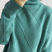 Women's turtleneck diamond sweater