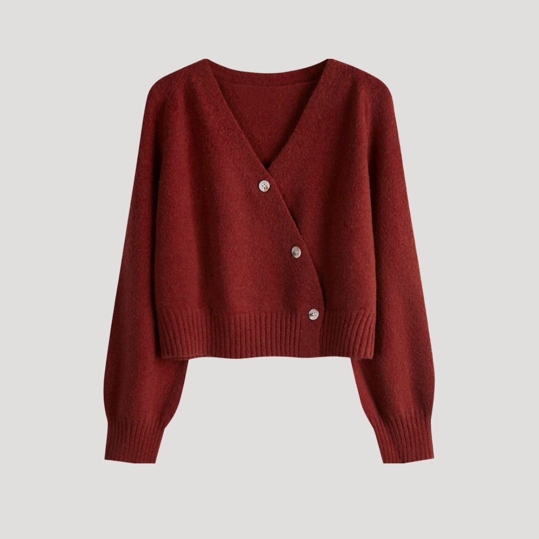 Women’s chunky knit v neck button up cardigan