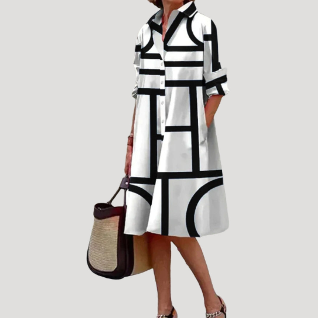 Women’s long sleeve midi shirt dress