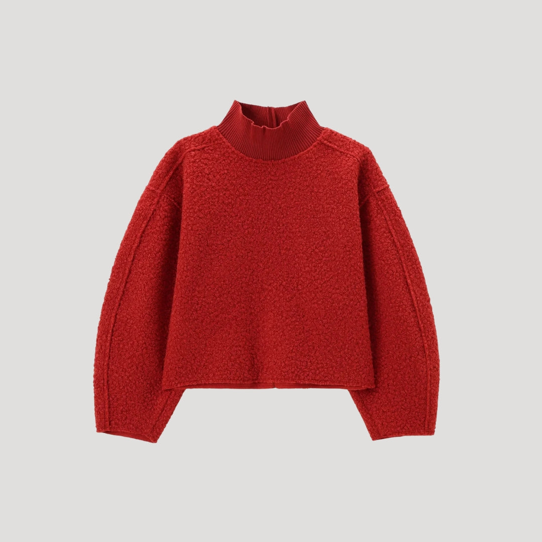 Women textured high-neck sweater