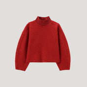 Women textured high-neck sweater