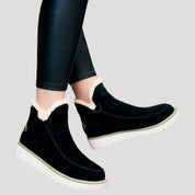 Women’s waterproof fur lined suede winter ankle boots
