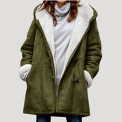 Women’s fleece lined long waterproof winter coat