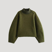 Women textured high-neck sweater