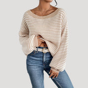 Women's oversized striped knit jumper sweater