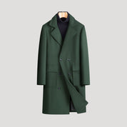 Double-breasted wool overcoat