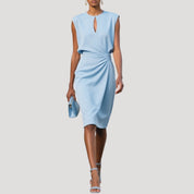 Women’s sleeveless draped midi dress