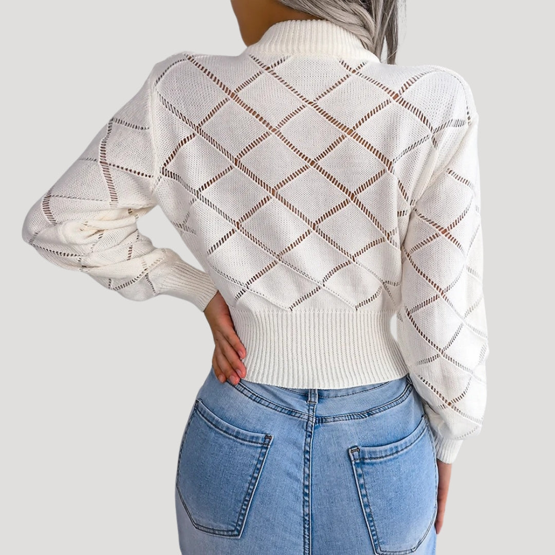 Women's cropped knit pullover sweater
