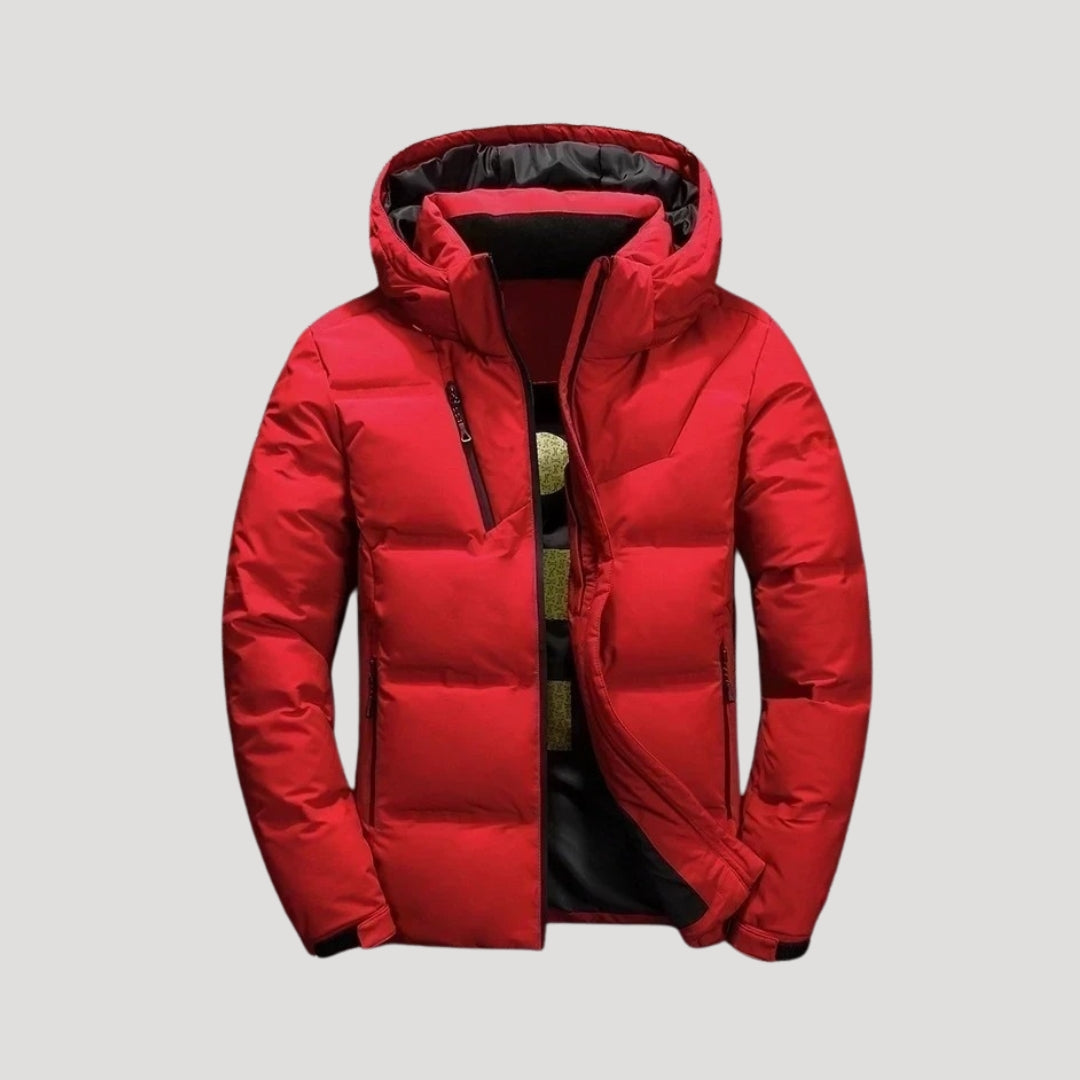 Men waterproof hooded puffer jacket