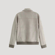 Men’s suede bomber jacket smart casual winter style