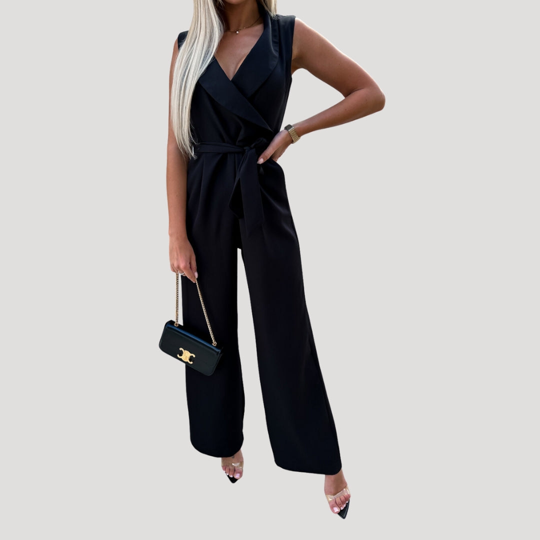 Women’s sleeveless wrap wide leg occasion jumpsuit