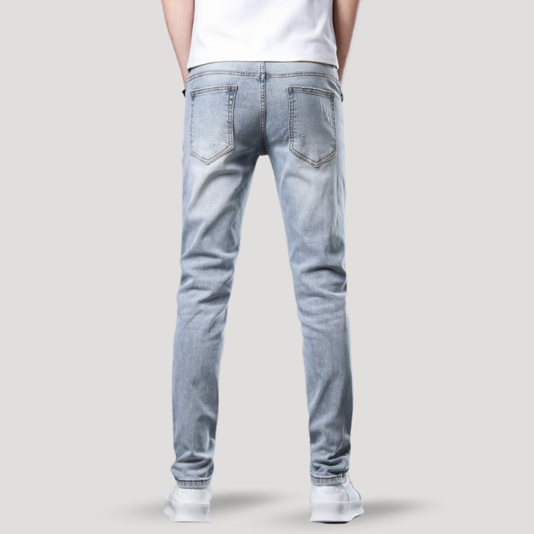 Distressed slim fit jeans