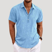 Men’s short sleeve casual collared button shirt