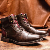 Men’s brown lace up leather ankle boots