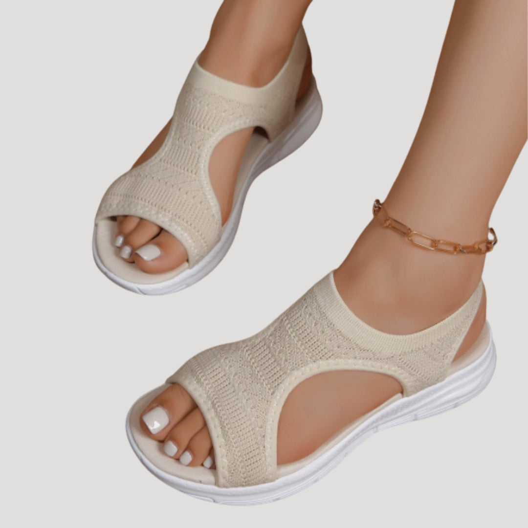 Women’s knit slip on flat walking sandals