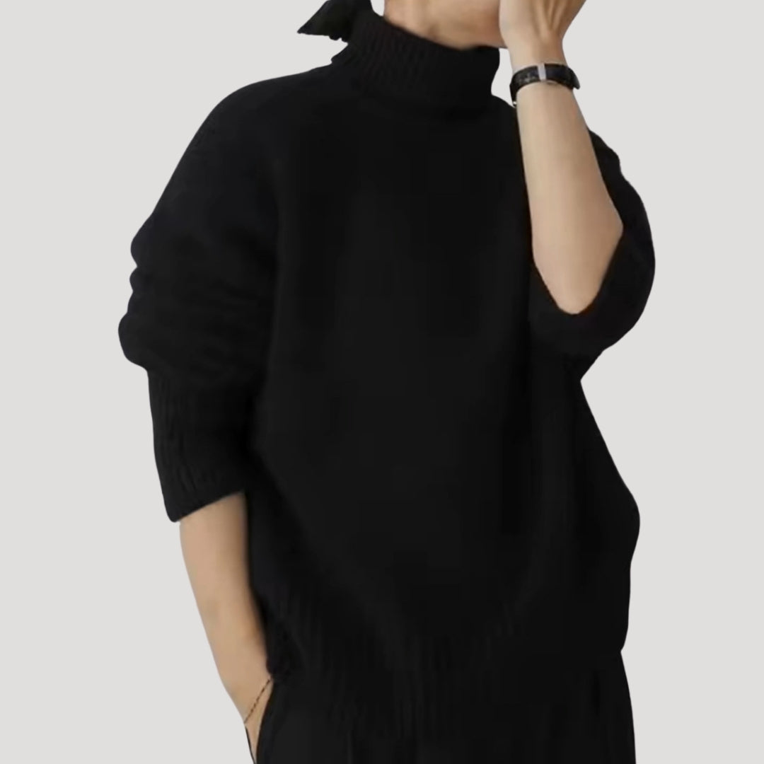 Women’s oversized chunky knit high neck jumper