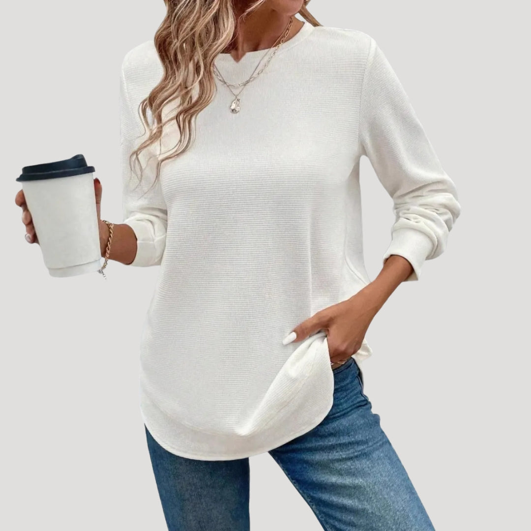 Women’s long sleeve textured tunic casual top