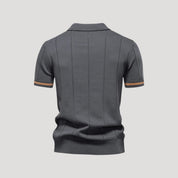Men's summer knitted short sleeve polo shirt