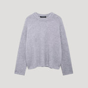 Women soft mohair crew-neck sweater