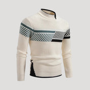 Graphic knit mock-neck sweater