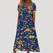 Women’s floral short sleeve midi summer dress