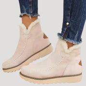 Women’s waterproof fur lined suede winter ankle boots